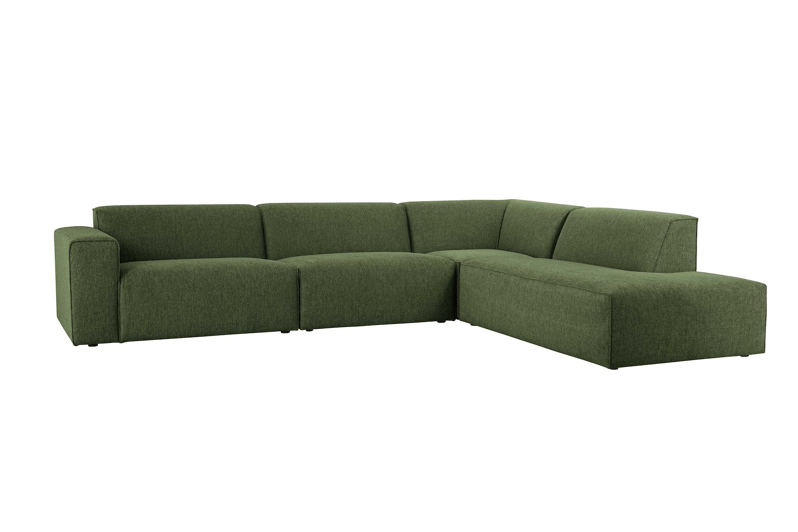 Styl 3-seter med åpen ende høyre Duo puter. Tekstil Neve 17/2 Dark Green med sorte ben.