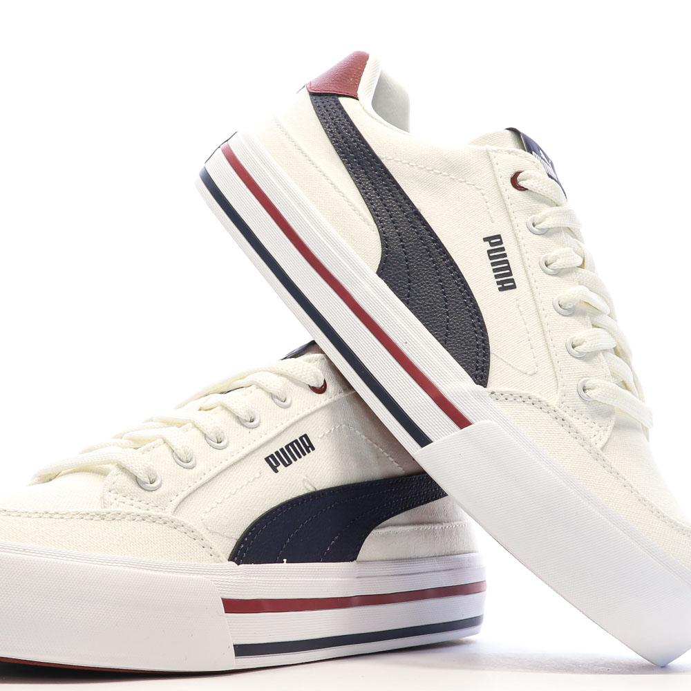 Puma Baskets Blanches/Marine Homme Puma Court Classic