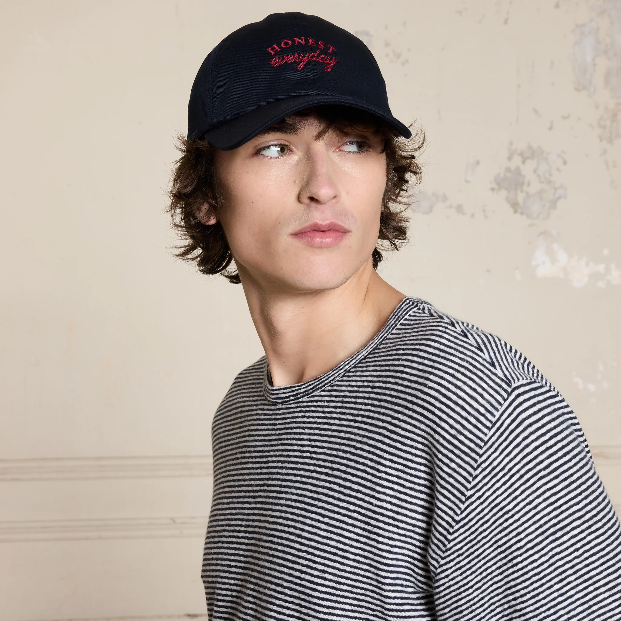 Embroidered navy cap