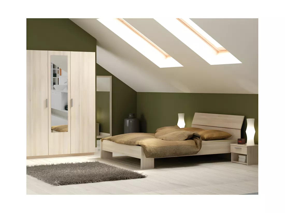 Chambre complète 140x190/200 Chêne clair - ODA