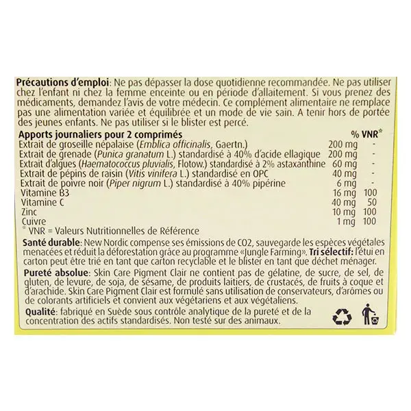 New Nordic Skin Care Light Pigment 60 comprimidos