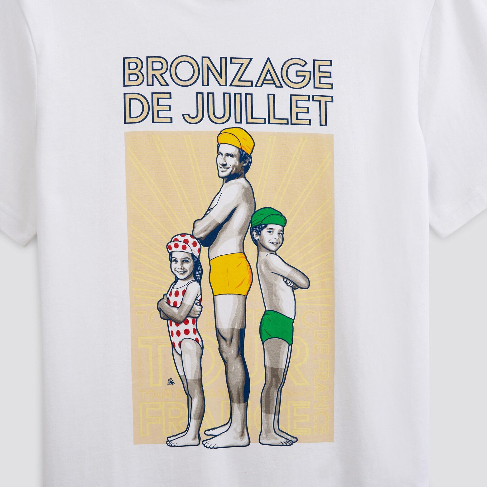 Tee shirt col rond licence Tour de France Blanc