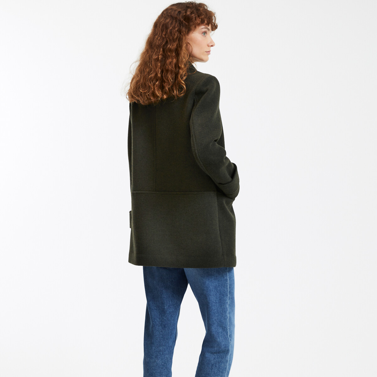 COLEÇÕES LA REDOUTE<br>Casaco midi estilo cabana com fecho de botão, perfeito para o inverno