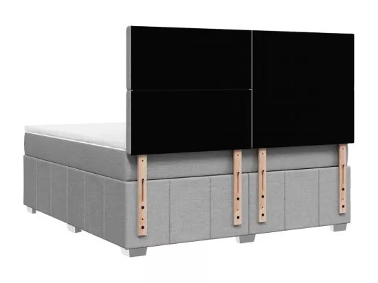 Sommier à lattes de lit avec matelas Gris clair 180x200cm Tissu