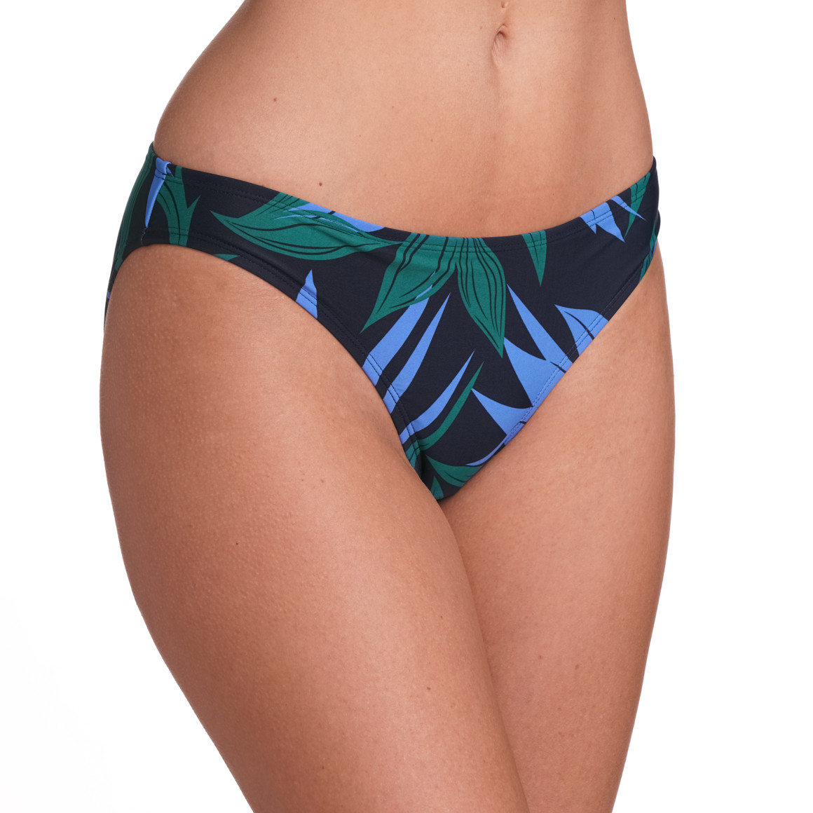 Gina Benotti Damen Bikinislip mit Palmenblätter allover nachtblau / dunkelgrün / blau