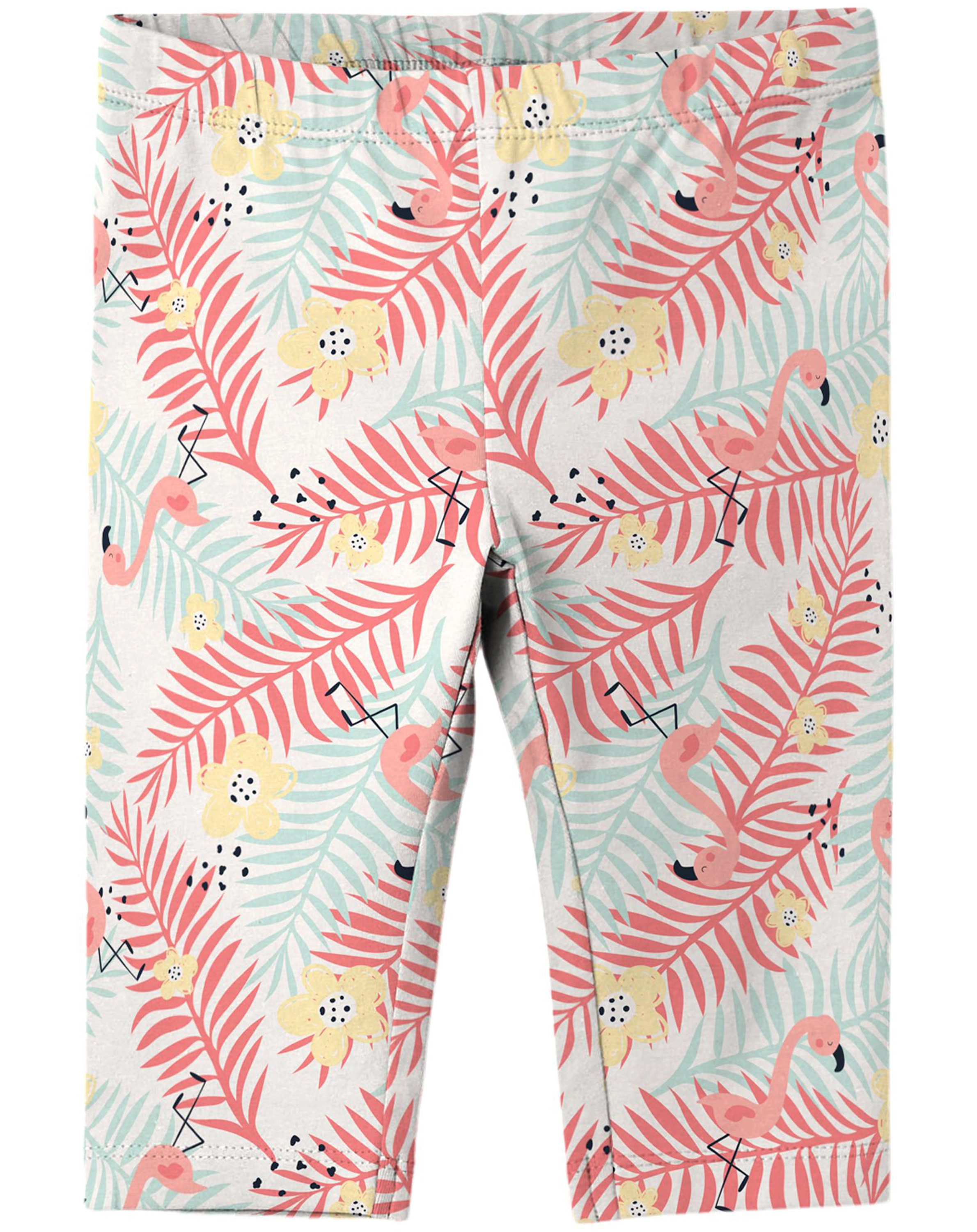 Capri-Leggings NMFVIVIAN TROPICAL in white alyssum