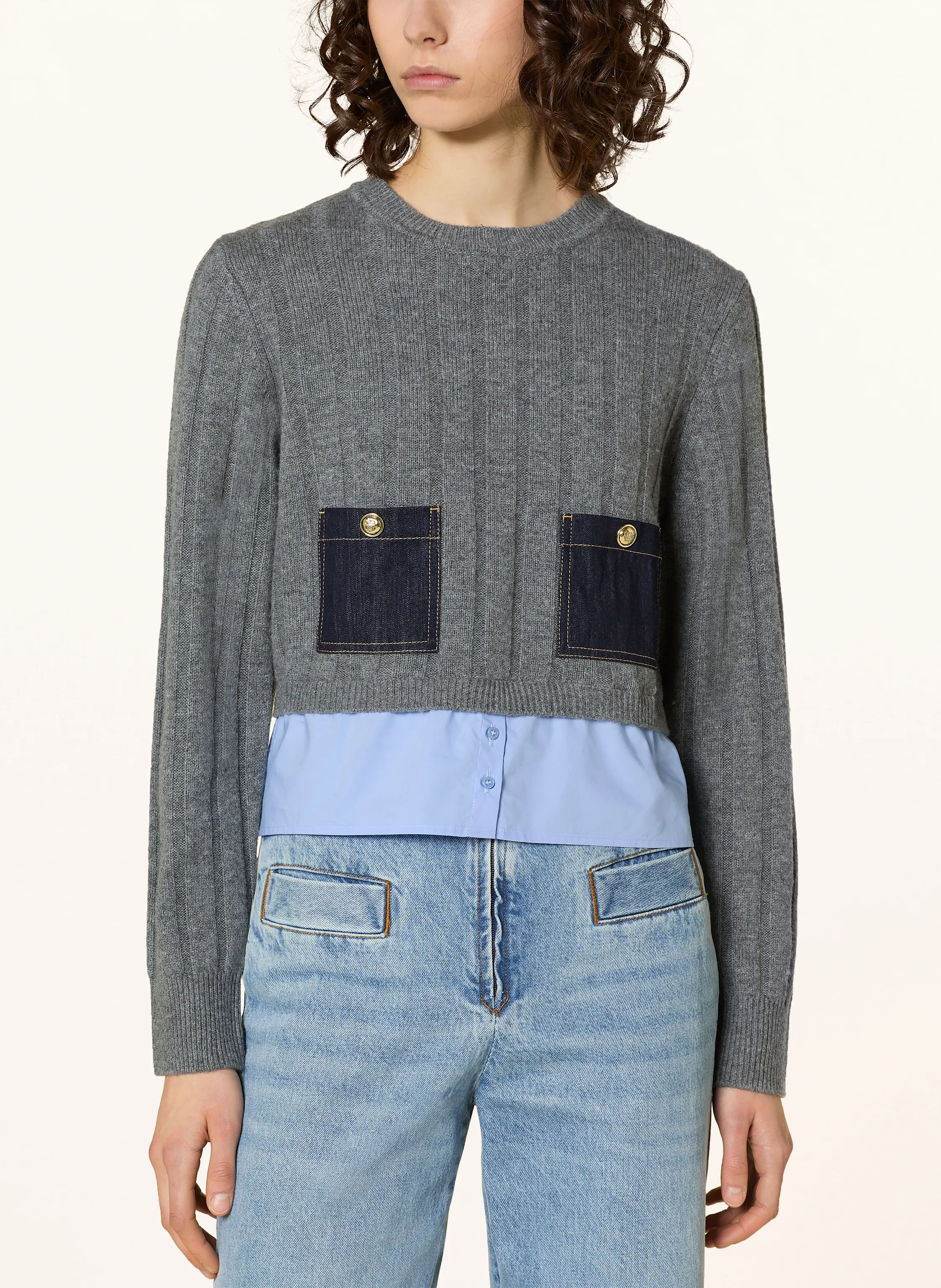 SANDRO Pullover im Materialmix