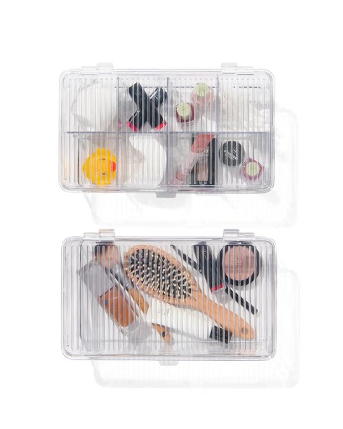 2 boîtes de rangement avec couvercle et séparateur