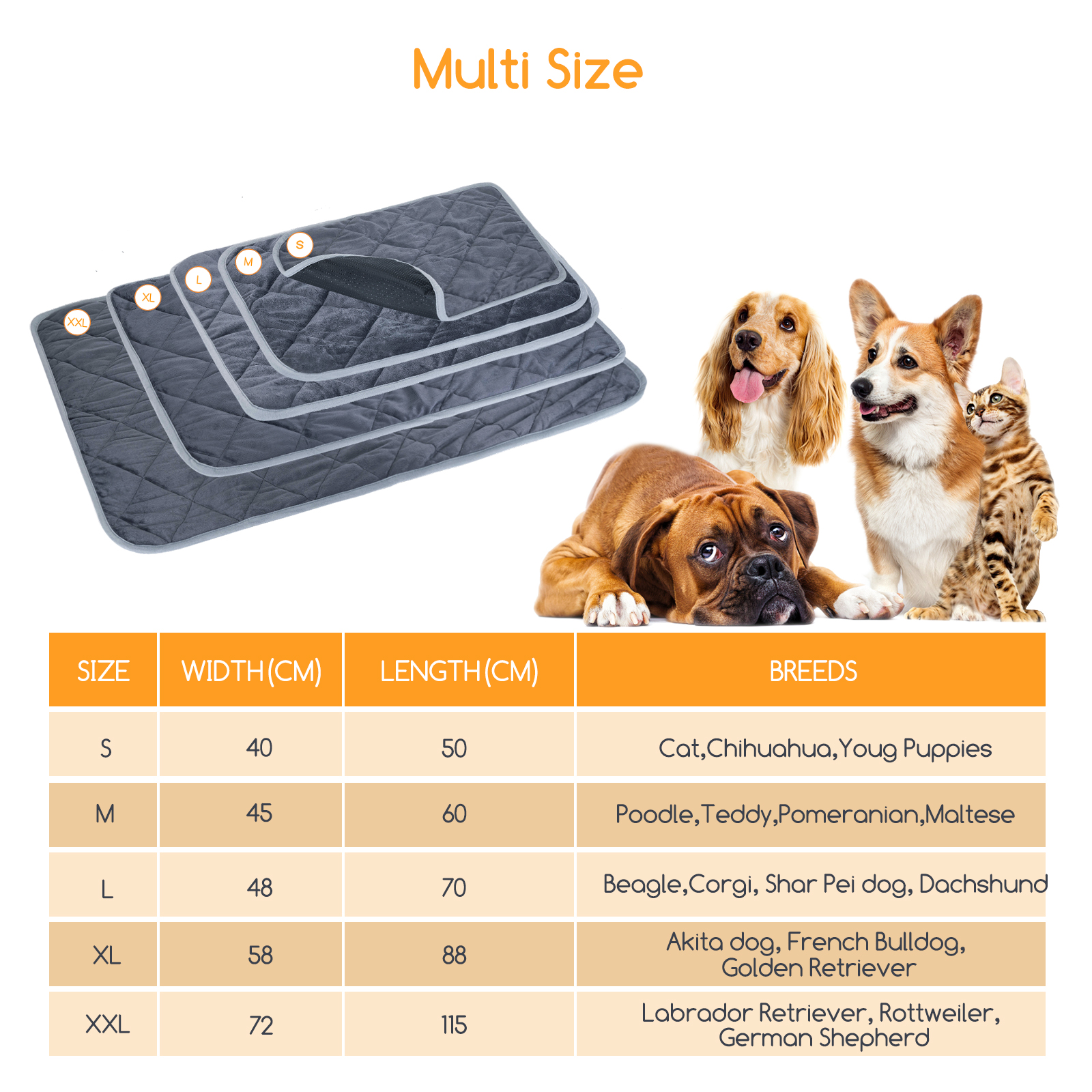 Manta térmica autoaquecida Nobleza para cães e gatos, tapete lavável e quentinho para animais de estimação, cama dobrável antiderrapante para gatos, tamanho P (40x50cm)