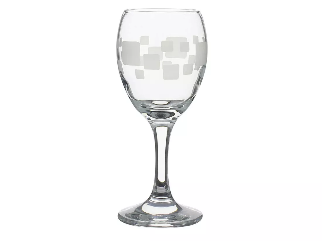 Novastyl - Lot 6 Verres A Pied Vin Graphisme 20.5cl Satine Mat