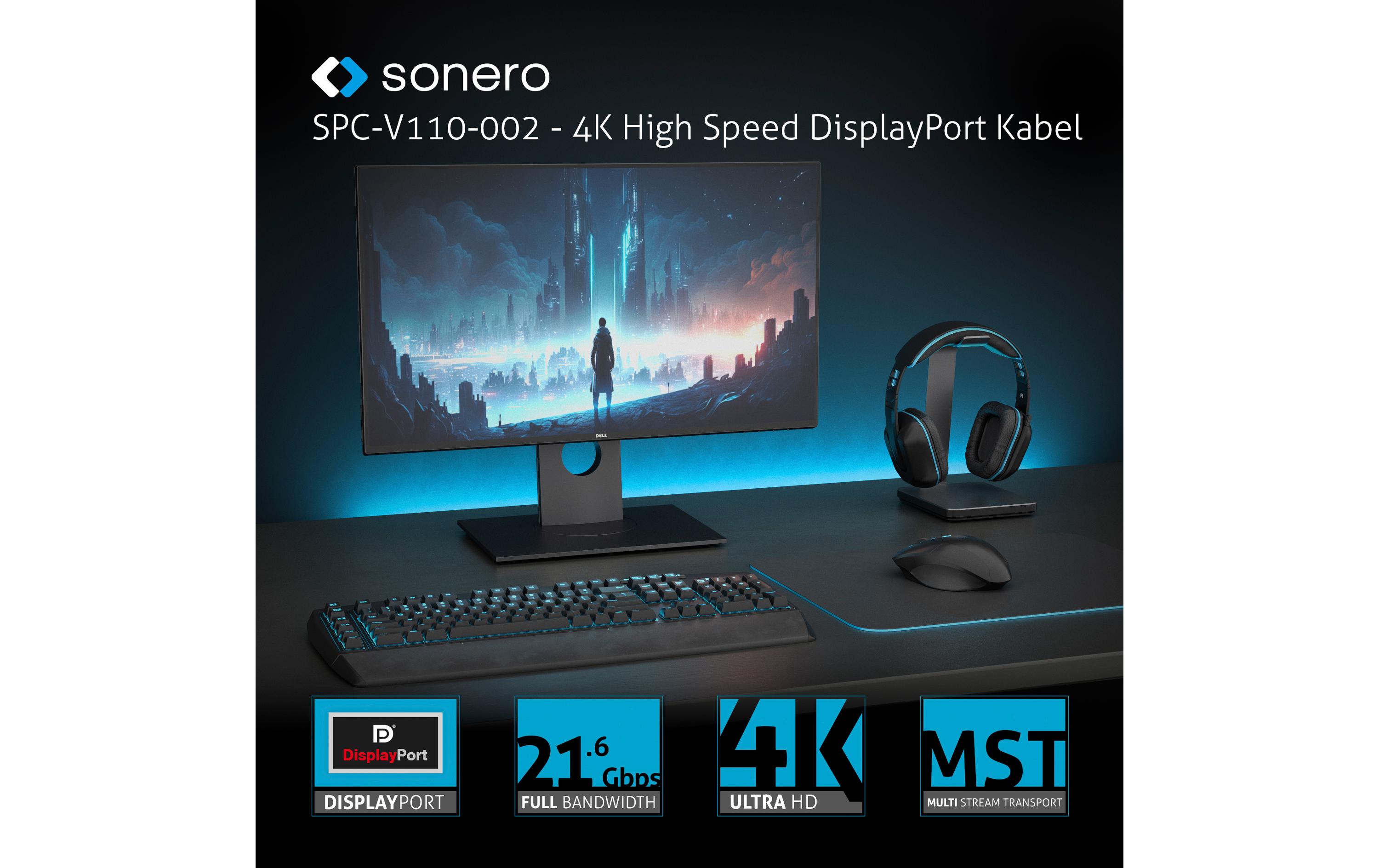 Adapterkabel USB Type-C - DisplayPortUSB-C auf DisplayPort Adapter - 4K60, 21.6 GBps – grau/schwarz - 0.10m