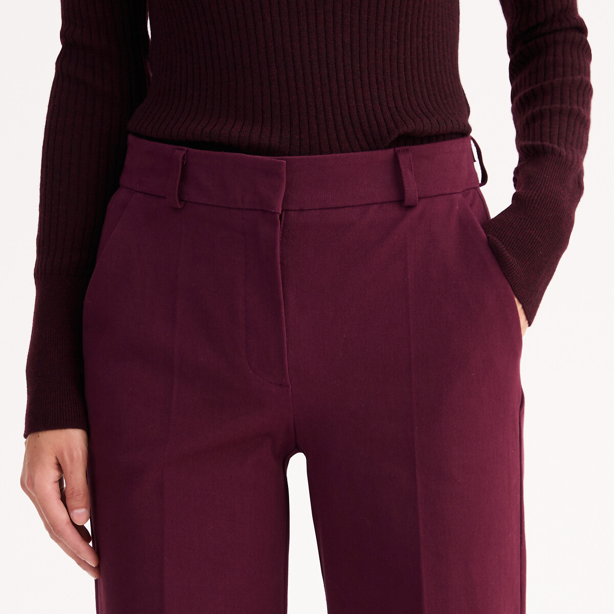 ANNE WEYBURN<br>Calça reta de comprimento 7/8, algodão elástico