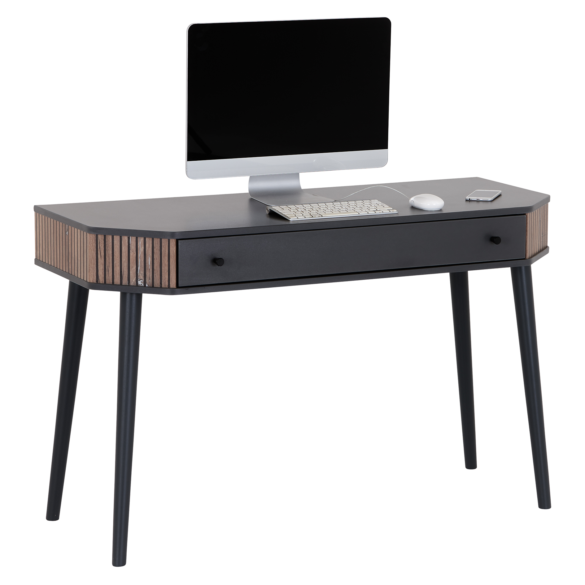 Schminktisch - anthrazit-Flagstaff Eiche - 120 cm