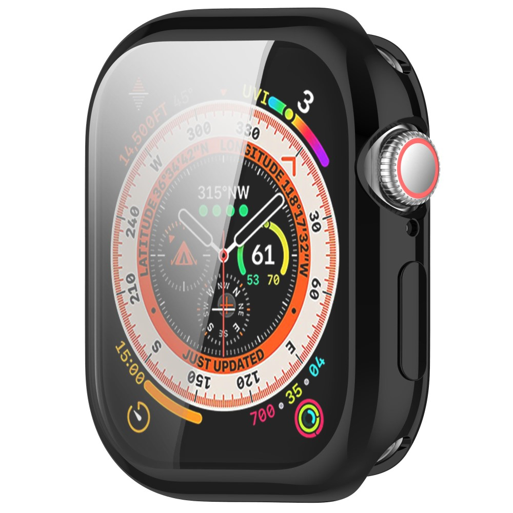 Apple Watch (42 mm) Galvanisierte Gummi Bumper Hülle mit Displayschutz - Schwarz