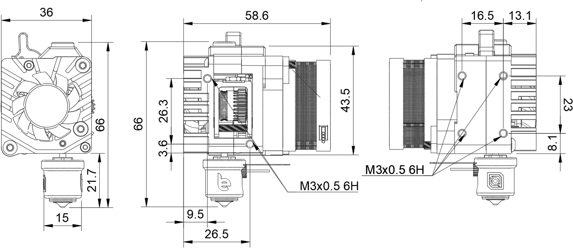 LDO Motors  Smart Orbiter Extruder V3.0    Leistungsstarker Dual Gear Direct Drive Extruder im kompakten Design