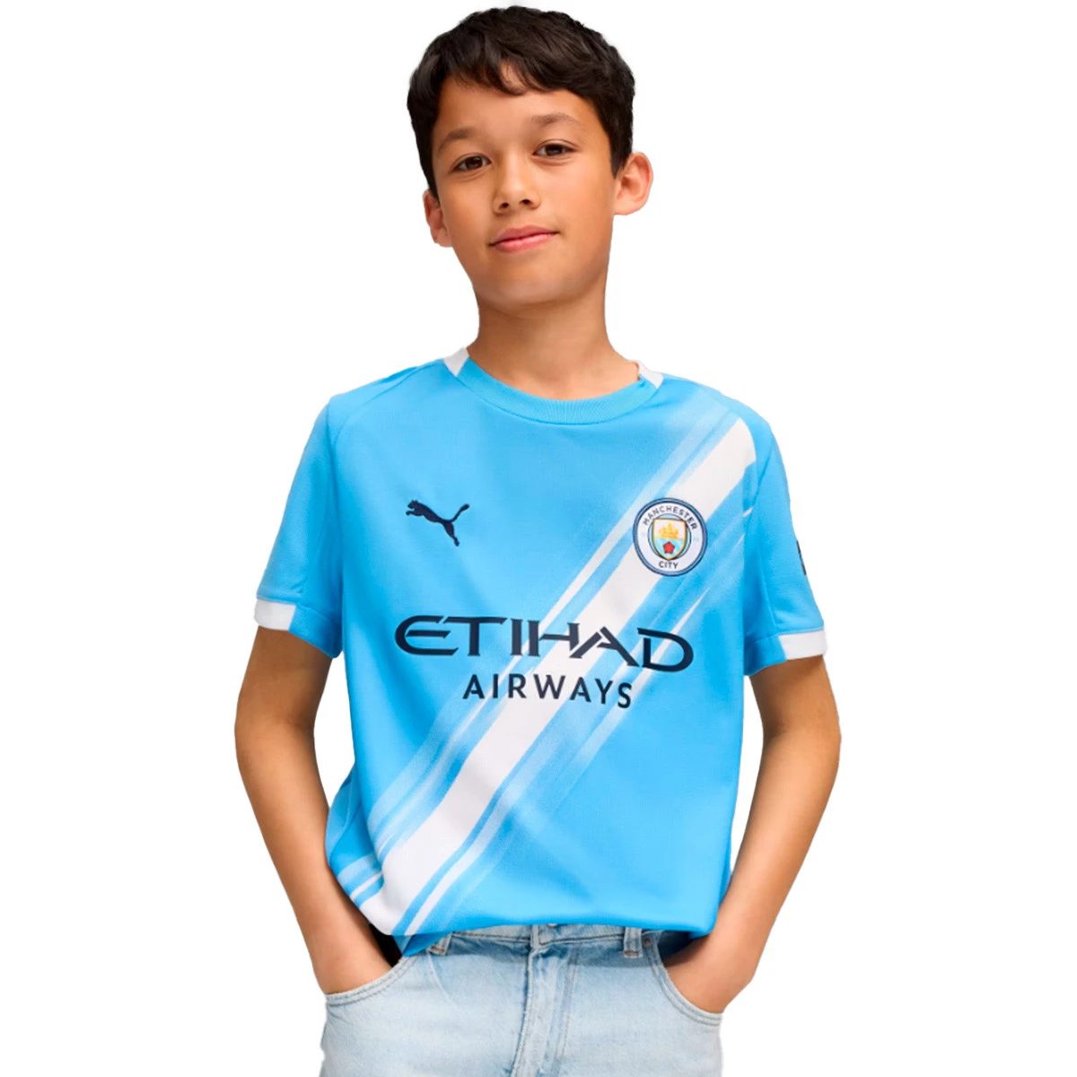 Camisola Puma Manchester City Primeiro Equipamento 2025-2026 Criança