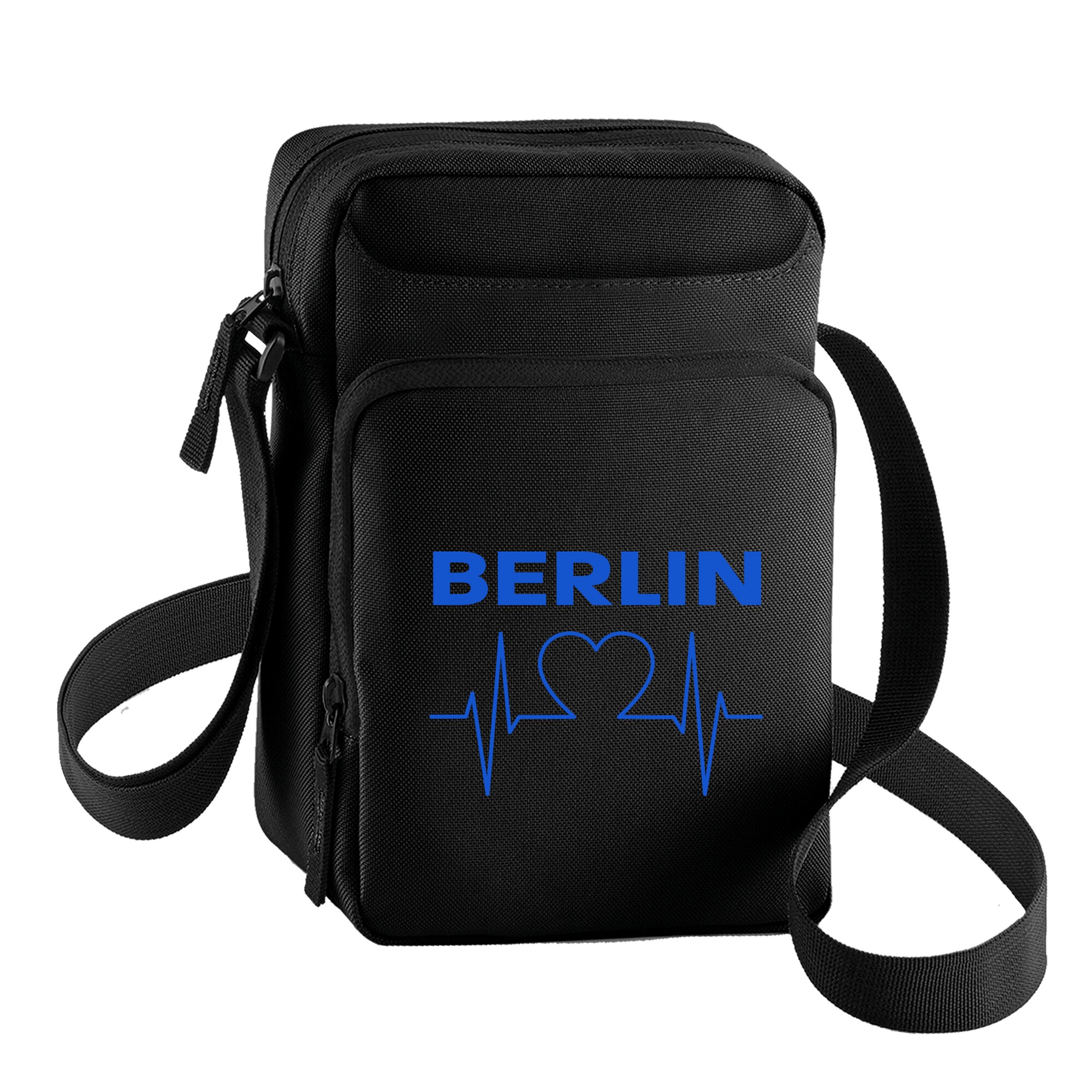 multifanshop® Umhängetasche - Berlin blau - Herzschlag
