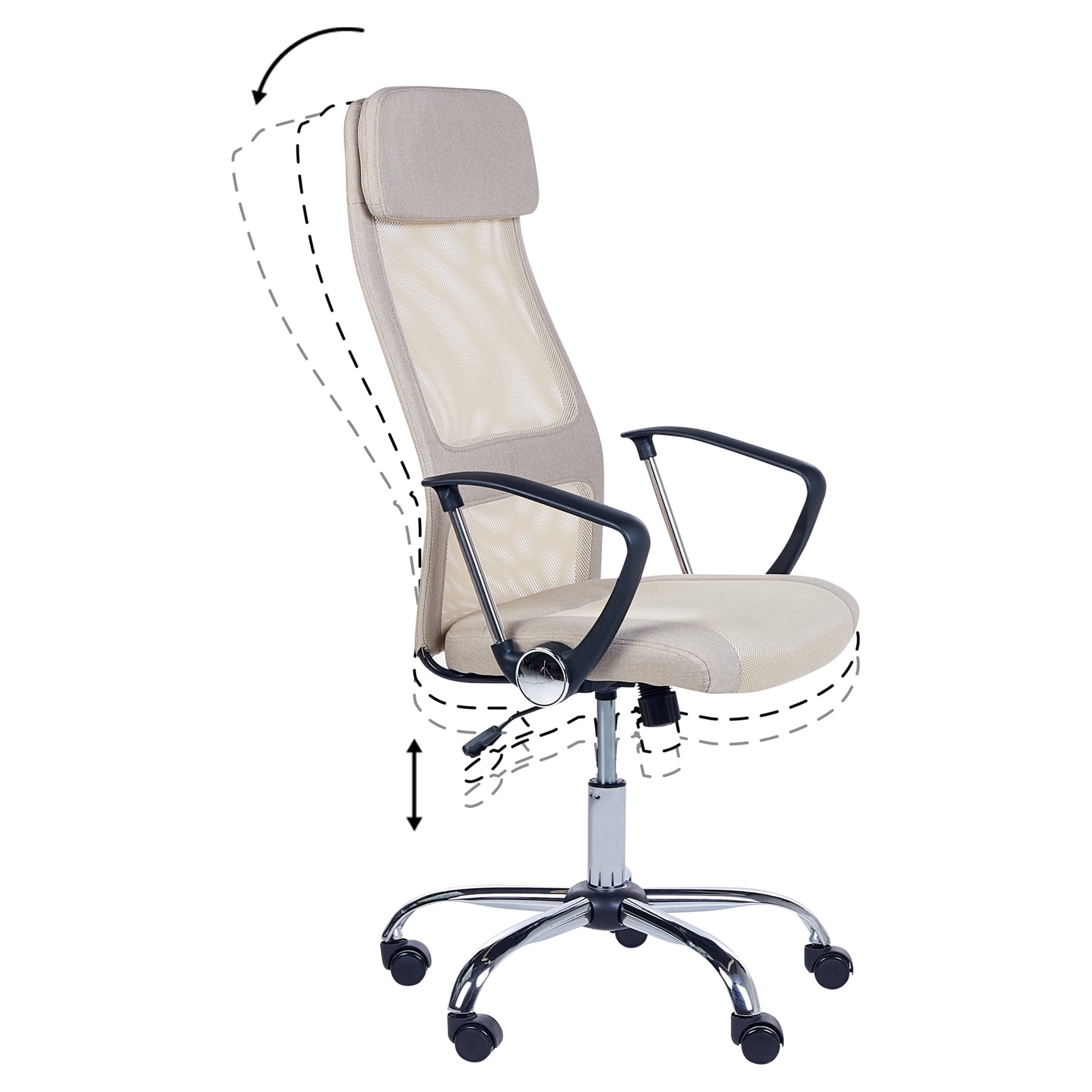 Beliani - PIONEER - Bureaustoel - Beige - Polyester