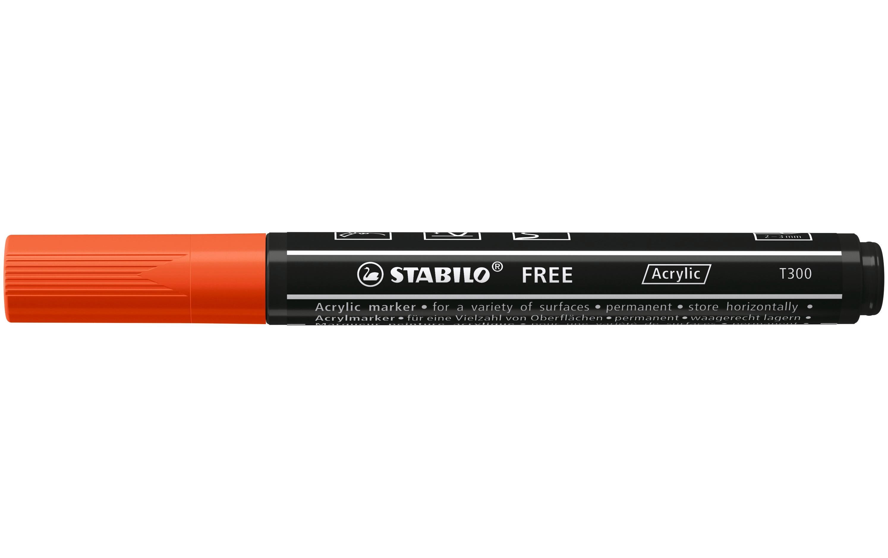 Acrylmarker Free Acrylic T300 HellrotMarker mit pigmentierter, wasserbasierter Tinte