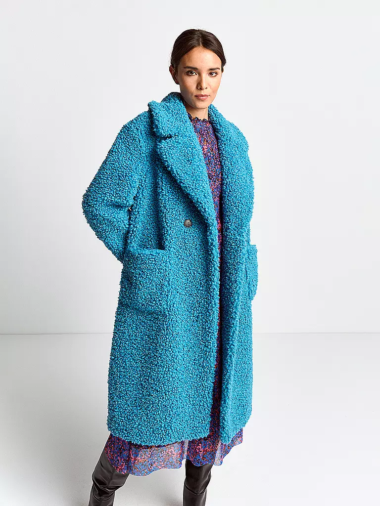RICH & ROYAL Jacke in Felloptik blau