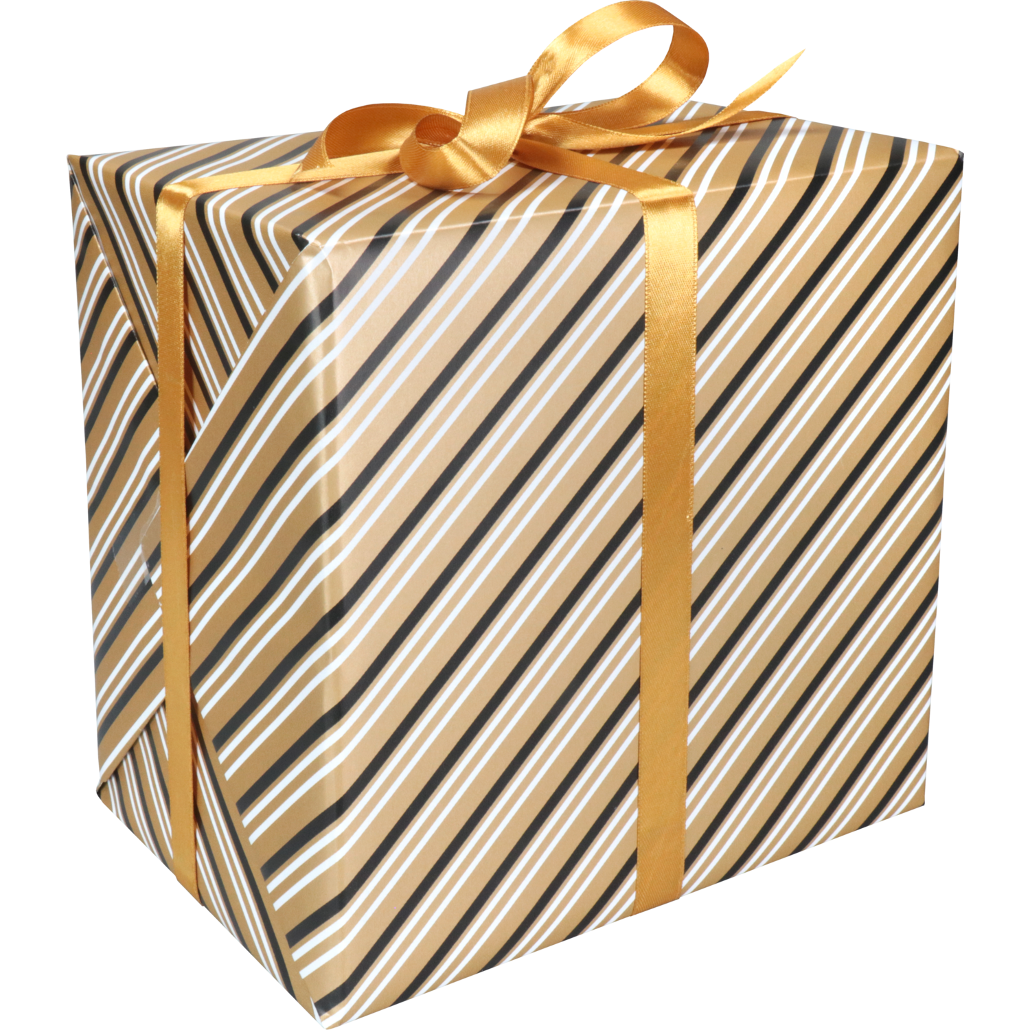 Cadeaupapier, 50cm, 200m, 80gr/m², Party stripe, zwart/goud