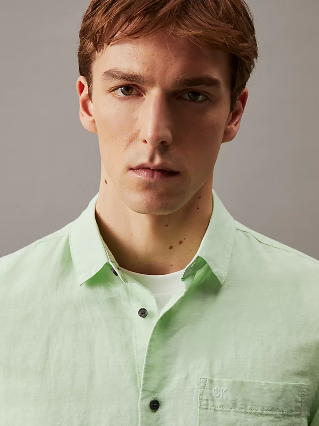 Camisa de algodão e linho