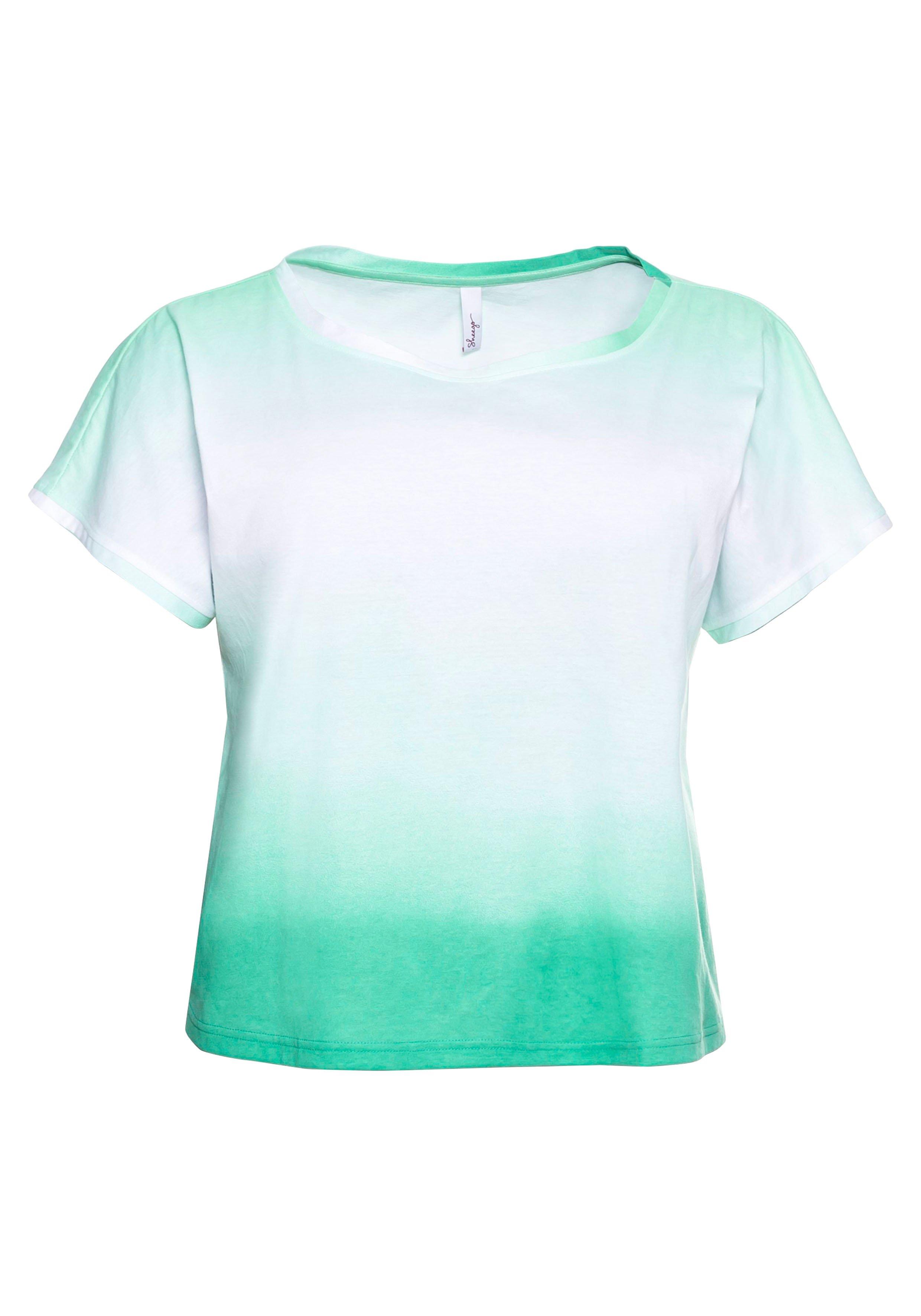 Set aus T-Shirt und Top, in gebatikter Optik