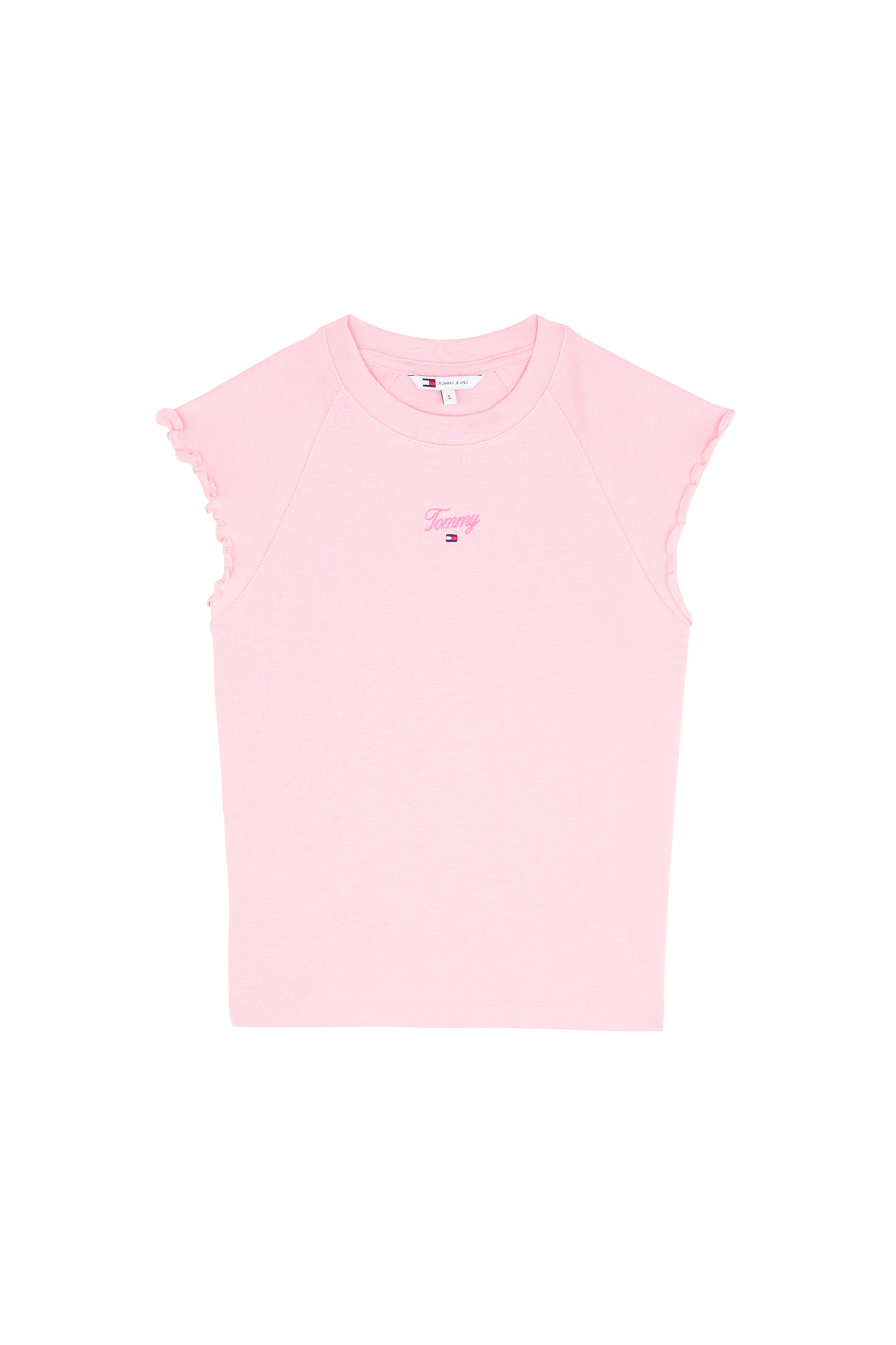 TOMMY JEANS T-shirt TJW SLIM RUCHE SCRIP Rose