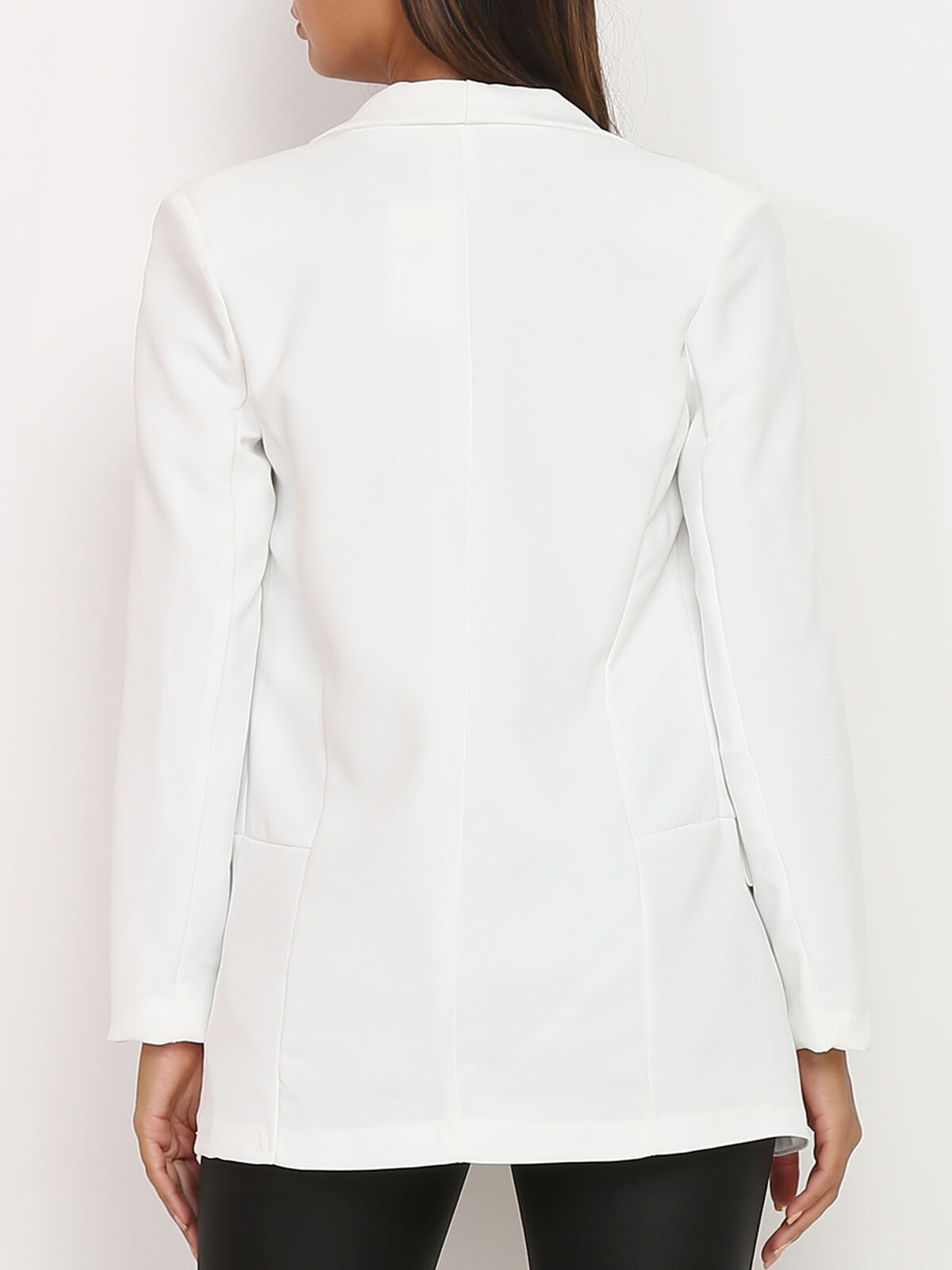 Blazer à col châle- Blanc