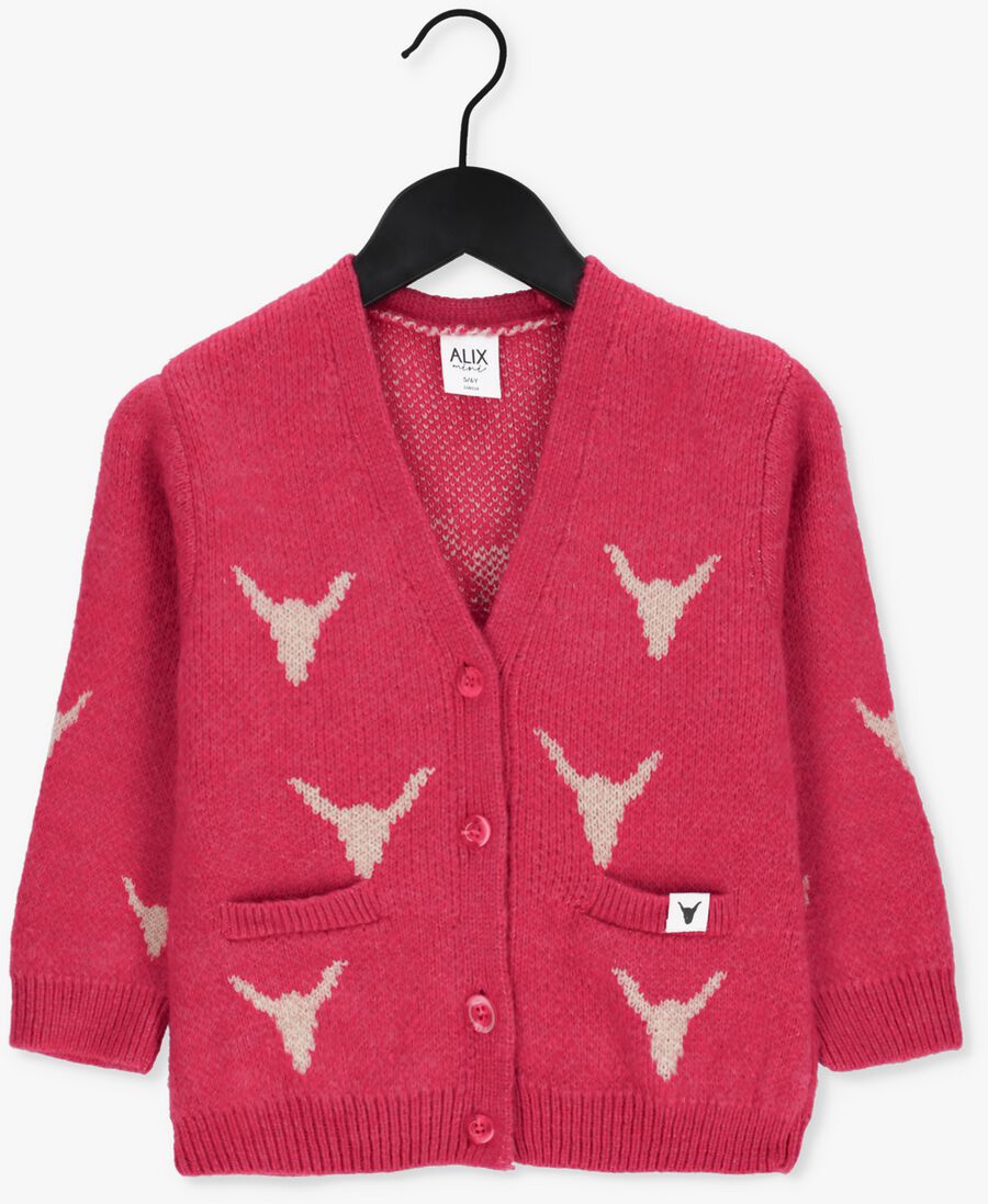 ALIX MINI roze alix mini vest teens knitted bull cardigan