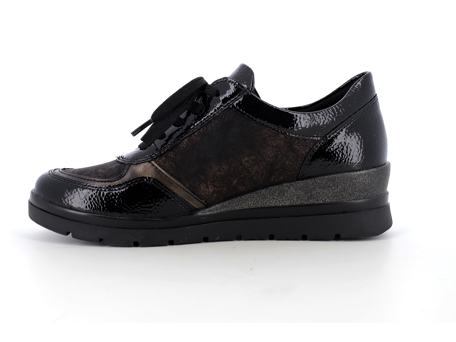 Remonte-R0701 Matières combinées Noir Bronze