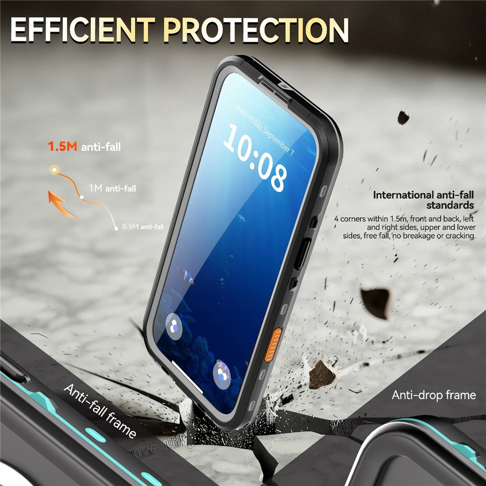 iPhone Air Wasserfeste MagSafe Outdoor Schutz Hülle (IP68) - Schwarz / Transparent