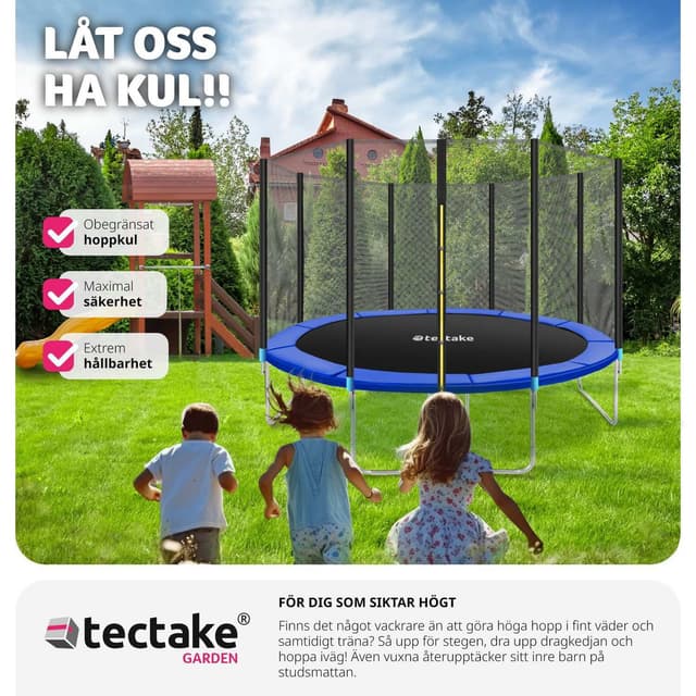 Trampolin med sikkerhedsnet