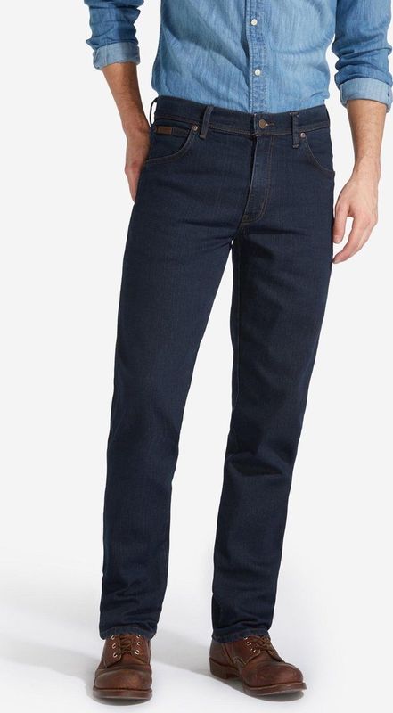 Wrangler - Regular-Straight Fit - Jeans - Blue Denim - Katoenmix