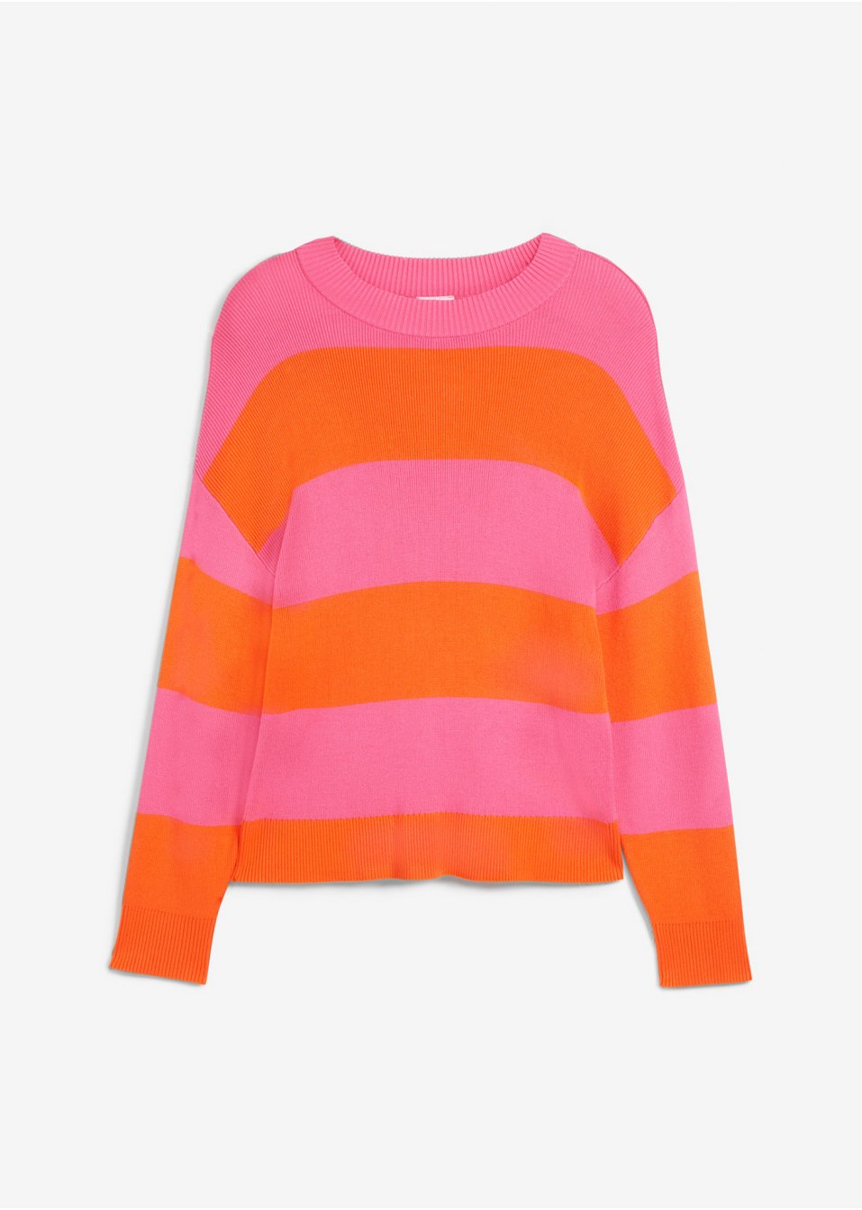Pull en fine maille à col rond avec rayures blocs