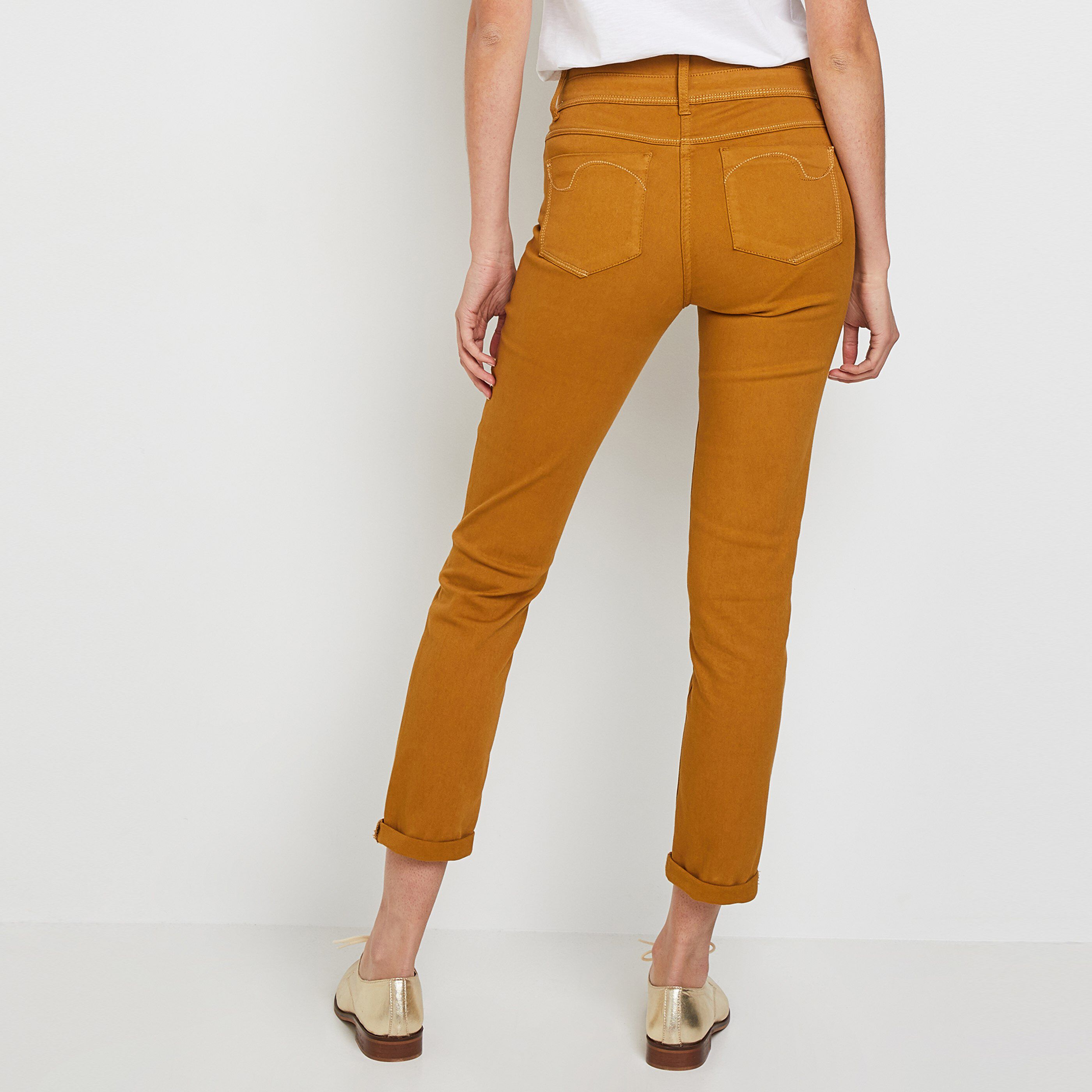 Denim couleur taille haute FIGARI femme - CURRY