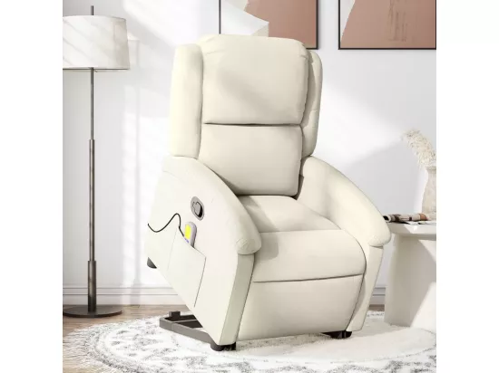 Fauteuil de massage inclinable Crème Velours