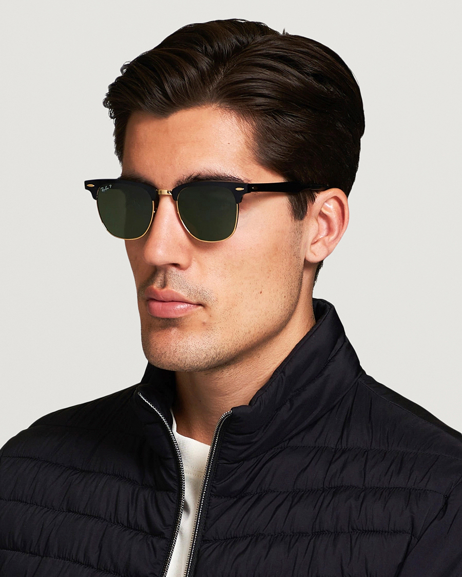 Ray-Ban 0RB3507 Clubmaster Sunglasses Black Arista/Polar Green
