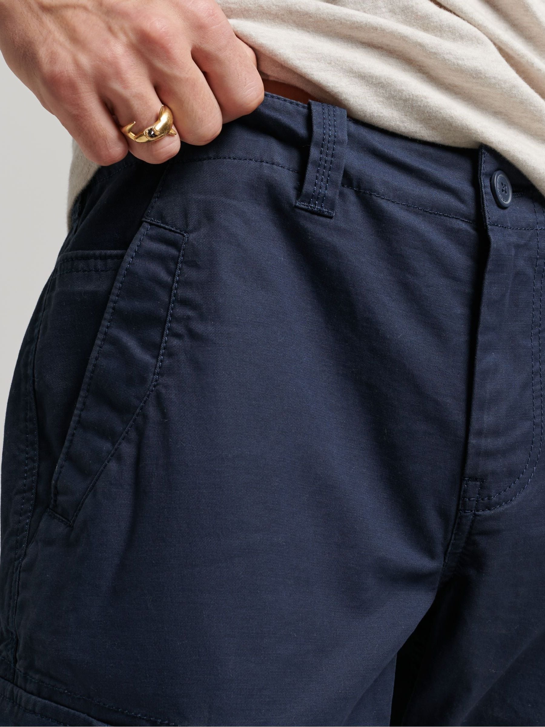 Marineblauw - Superdry vintage logo cargoshorts