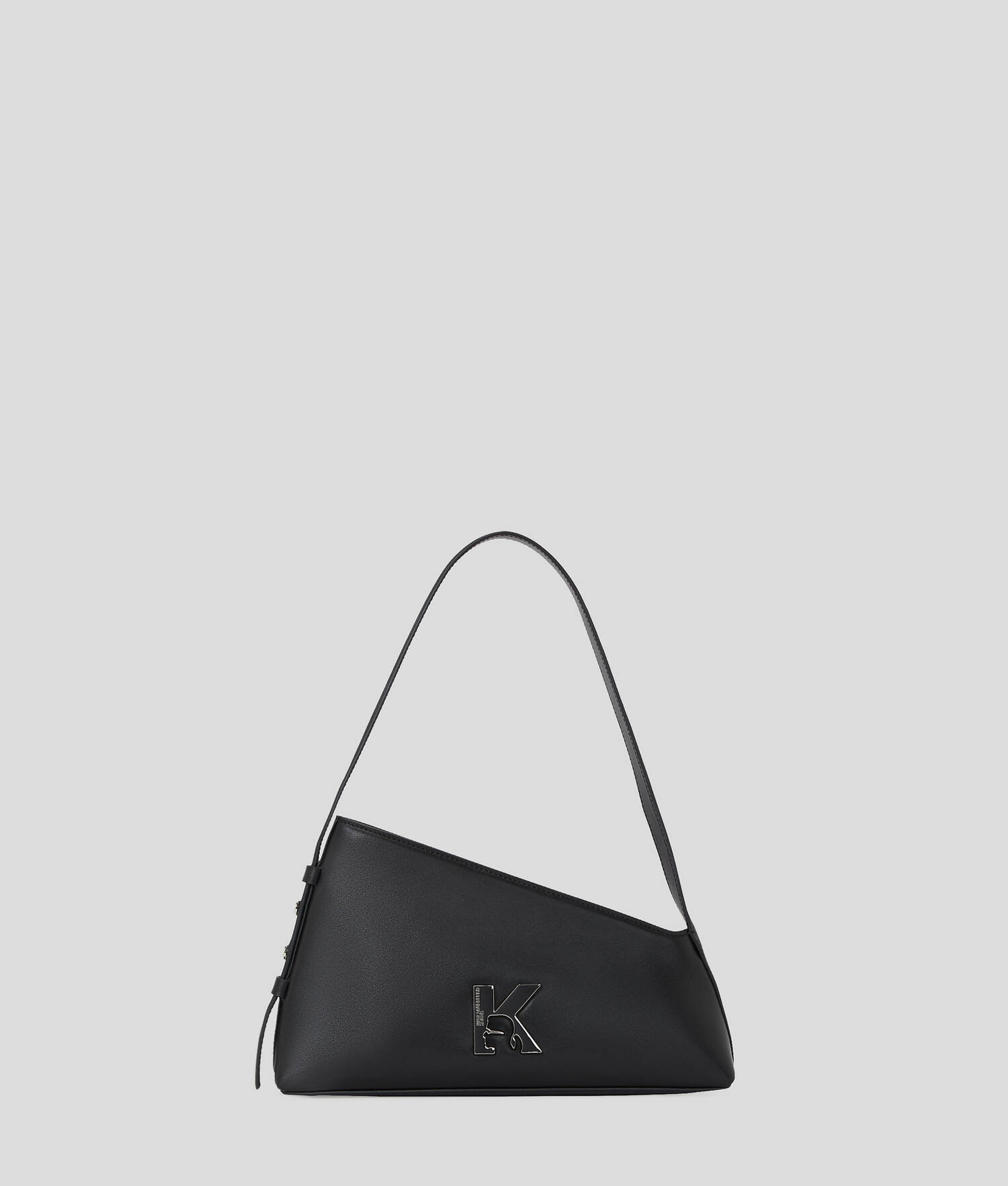 SAC PORTÉ ÉPAULE GÉOMÉTRIQUE EN CUIR - Noir