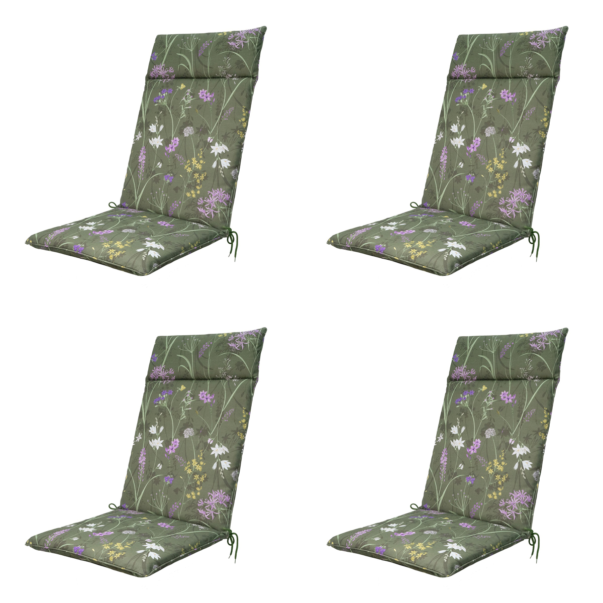 Madison Donna green canvas eco+ Tuinstoelkussen - Set van 4