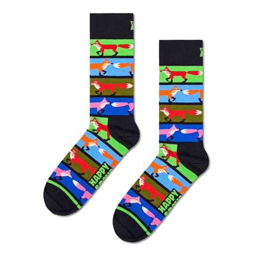 Happy Socks Fox Stripe Strømper, Black, 41-46