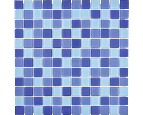 Glasmozaïek CM4SE3M Kristalmix blauw 30x30 cm