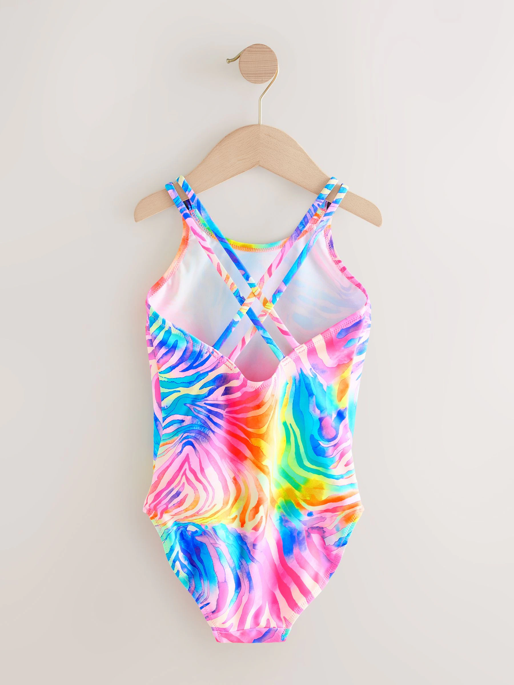Regenboogzebra - Badpak met dubbele bandjes (3-16jr)