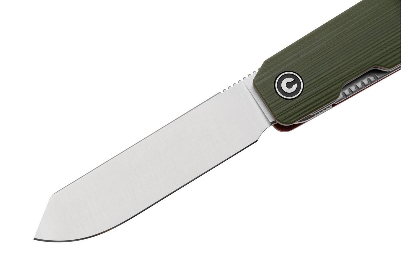 CIVIVI Sendy C21004B-1 Satin Nitro-V, Milled Green/Red G10, zakmes, Ben Petersen design