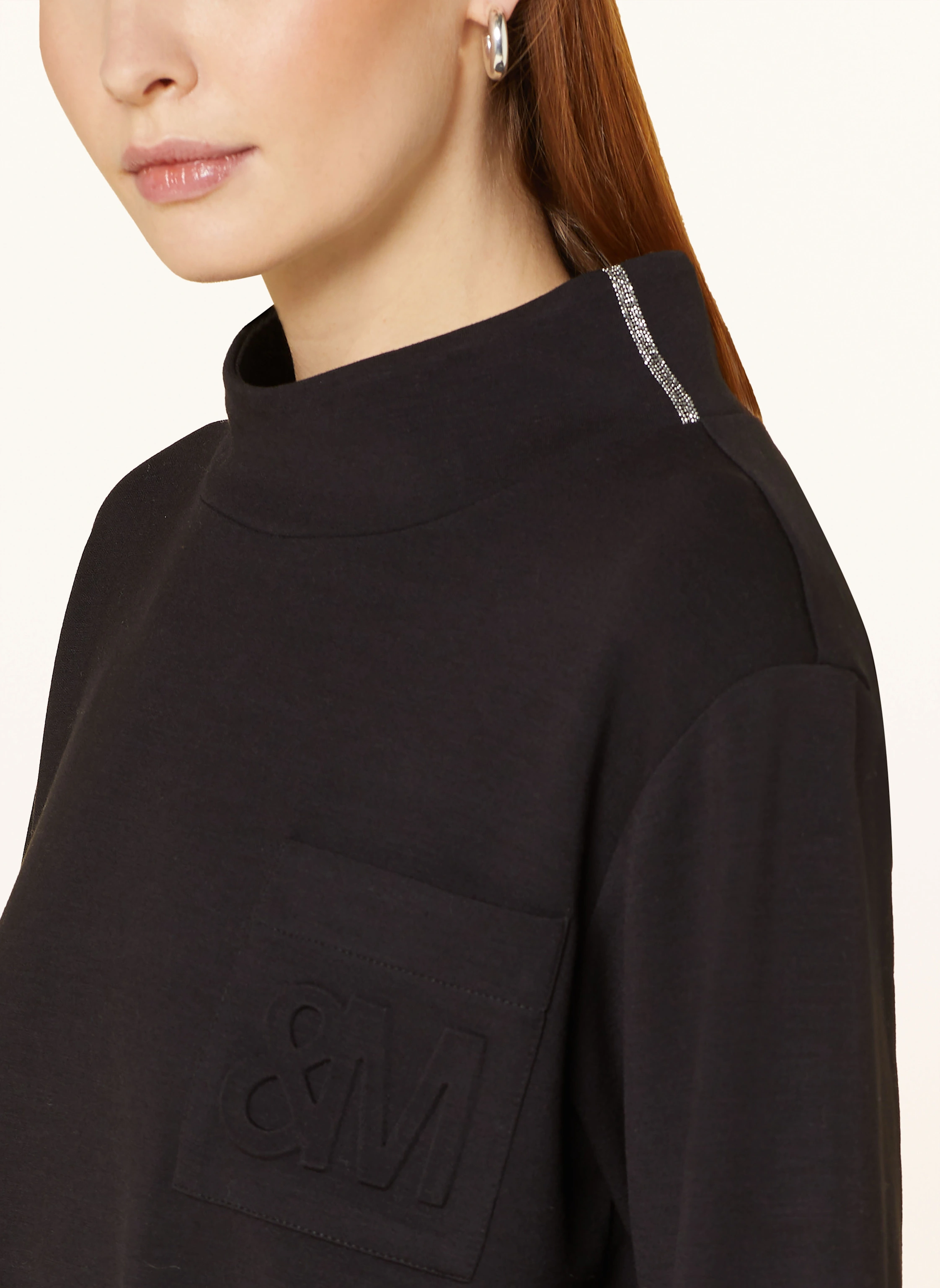 monari Sweatshirt mit Schmuckperlen