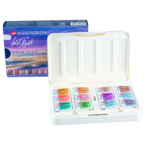 WHITE NIGHTS™ Künstler-Aquarellfarben-Set Granulating and Earth