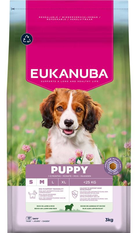 Eukanuba Puppy Small/Medium  - Hondenvoer - 3 Kilogram - lam