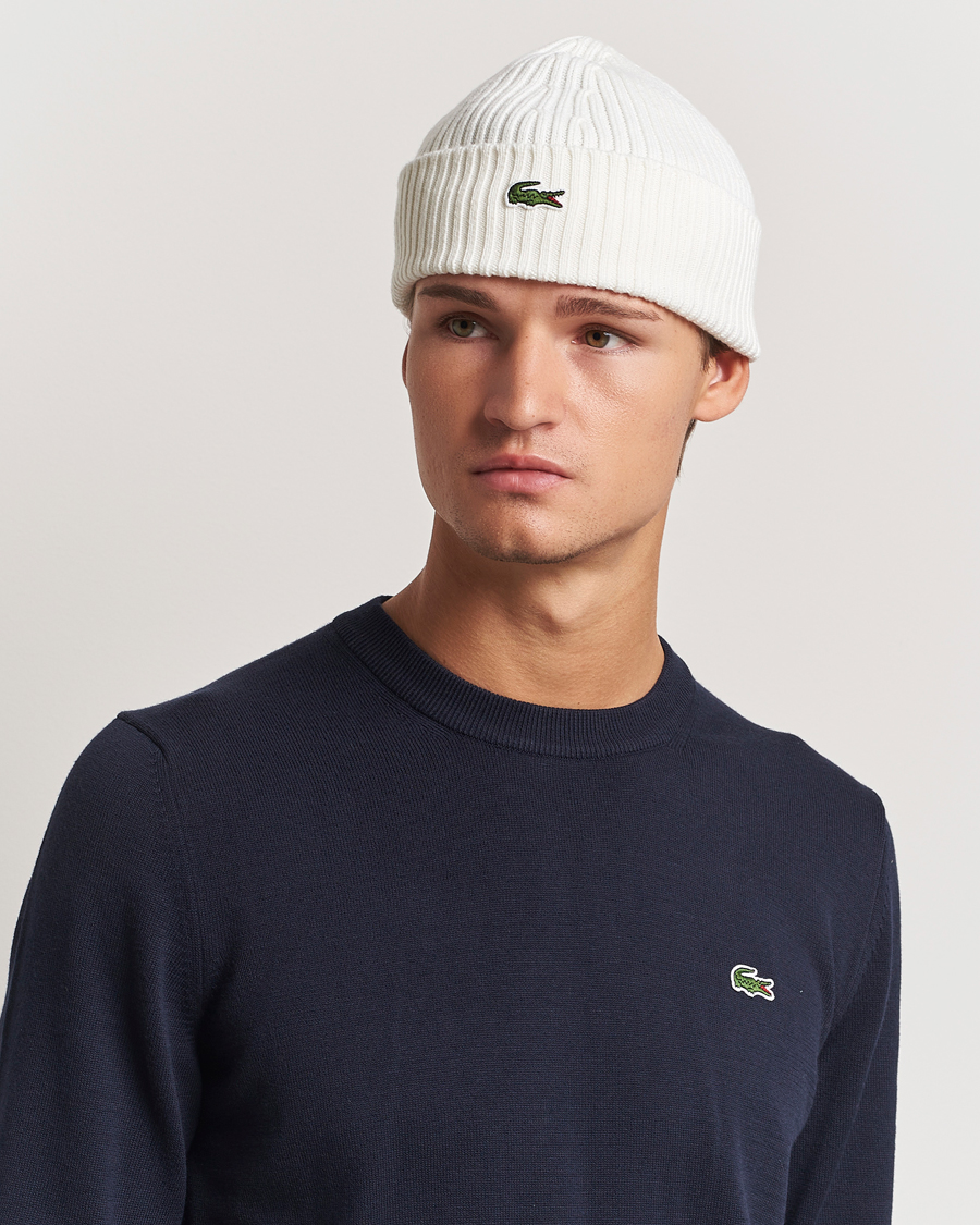 Lacoste Wool Knitted Beanie Flour