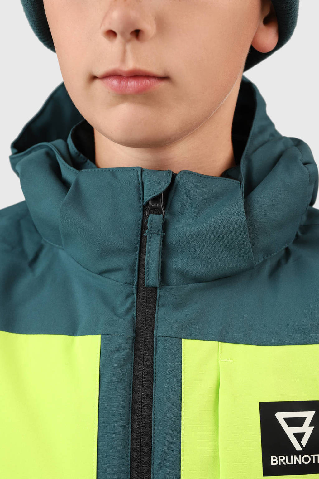 Brunotti ski-jack Aratiny petrol/geel/zwart